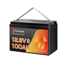 TechCella 12V 100Ah LiFePO4 Battery Group 31 Bluetooth 100A BMS Low Temp Cut Off