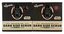 2 Pack Dr. Squatch Star Wars Natural Soap Bar Dark Side Scrub Heavy Grit 5 oz
