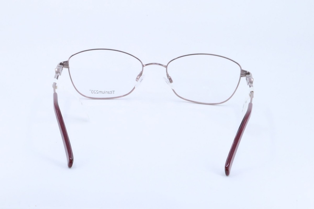 New Titanium220 T220-04 Burgundy Titanium Eyeglasses 55/18/135 Titanium220 T220-04 COL 30 Red Round Square | Mercari main image 3