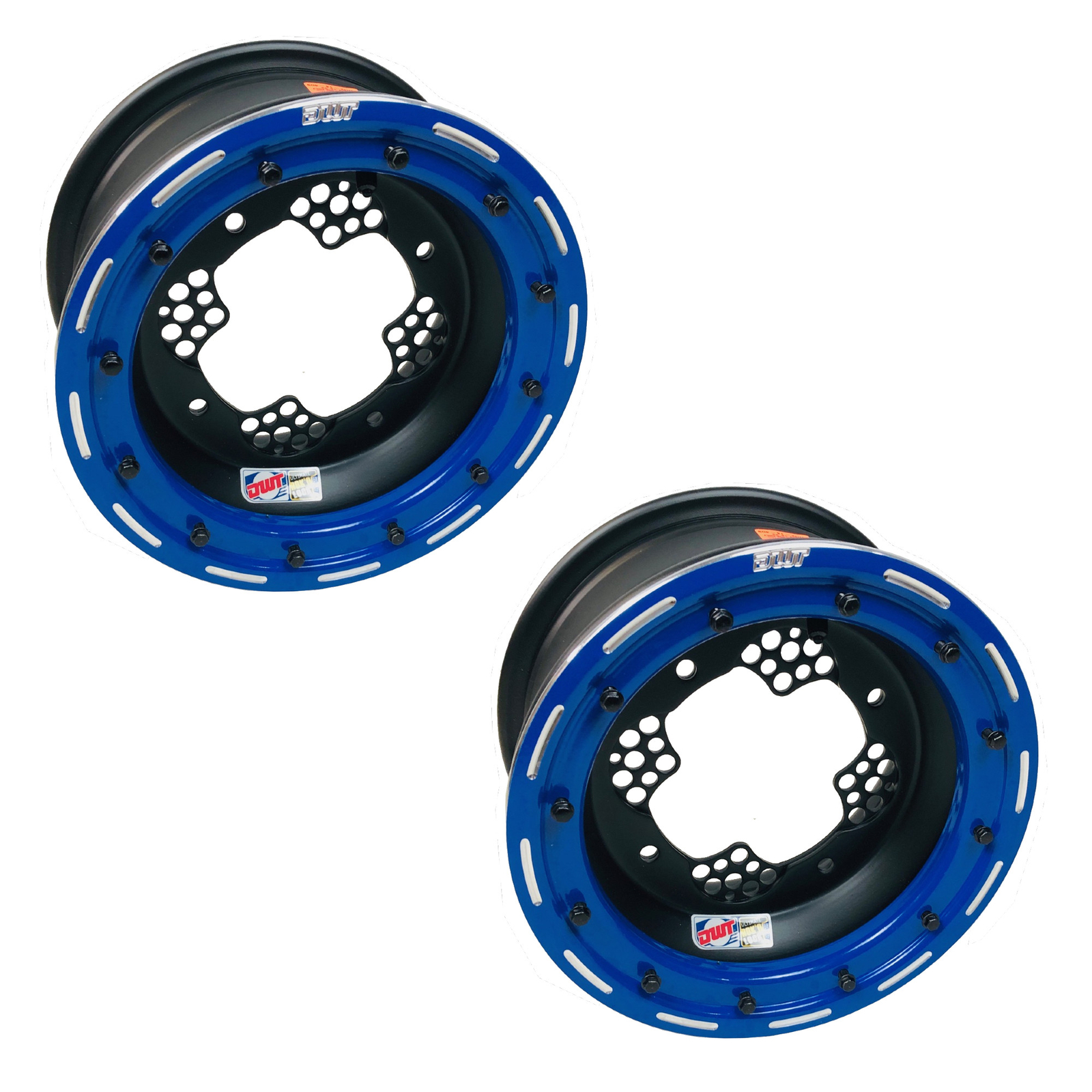 DWT ROK'N LOK Front Blue Beadlock Rims Wheels 10