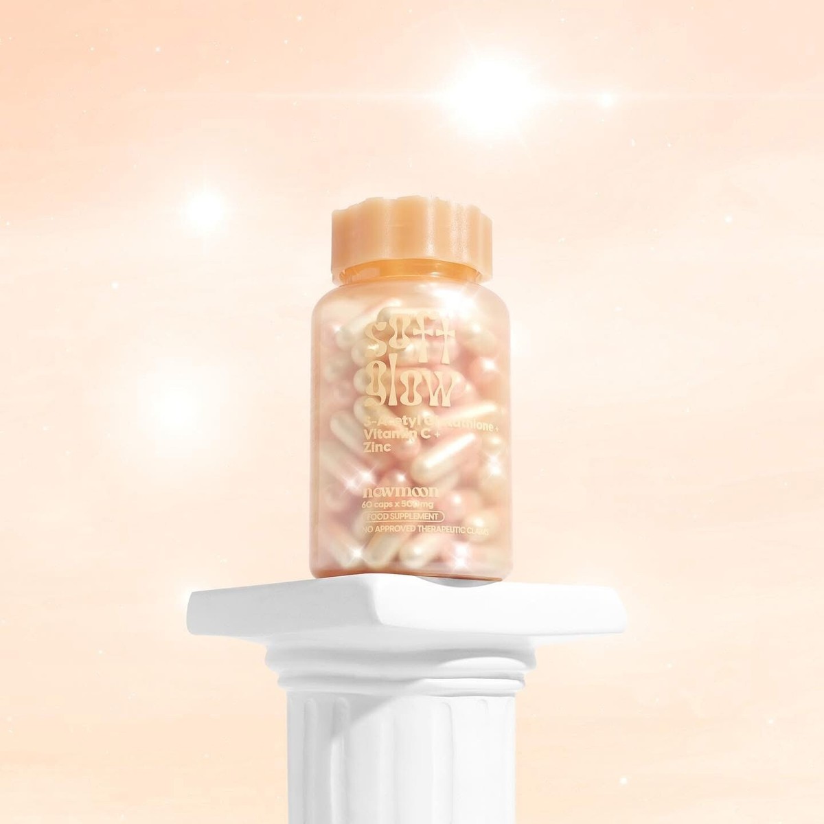 New Moon Soft Glow S-Acetyl Glutathione Rosehip Collagen Vitamins Zinc 30  Caps