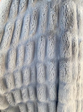 Gray Ripple Chinchilla Mink Soft Faux Fur Fabric BY THE YARD