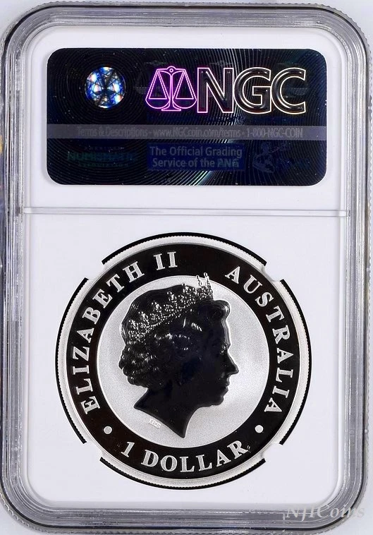 2017 P Australia GILDED Silver Kangaroo NGC MS 69 1 oz Coin w/OGP gilt ER LABEL - Image 2 of 3
