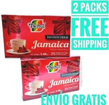 2 Packs TE DE JAMAICA HIBISCUS 50 BAGS 0.03 EACH ANTIOXIDANT Made in Mexico