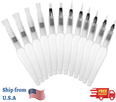 12PCS Refillable Watercolor Brush Pens Set, Soft Tip Painting Art Markers