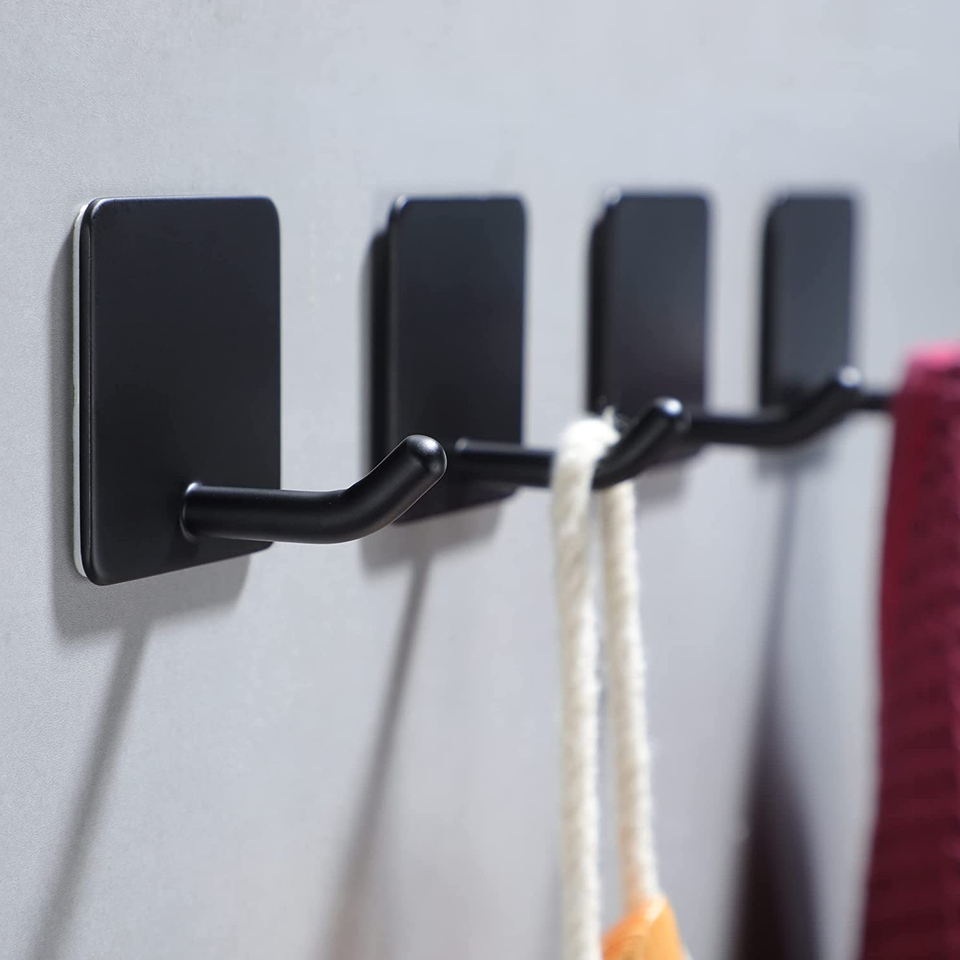 Adhesive Towel Hooks 4 Pack Towel Hooks for Hanging Robes Coat Hooks ...