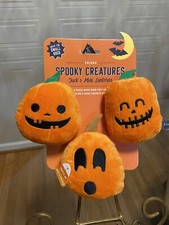 Squeaky Plush Dog Toy for Halloween - Mini Jack-O-Lanterns Set Of 3 - By Fringe
