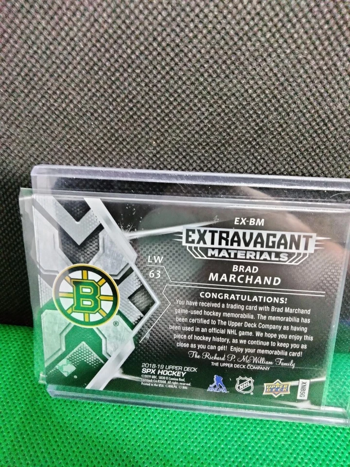 2018-19 Upper Deck SPX Brad Marchand Extravagant Materials GU patch #EX BM - Image 2 of 2