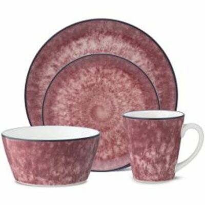 Noritake ColorKraft Garnet 16Pc Dinnerware Set, Service for 4