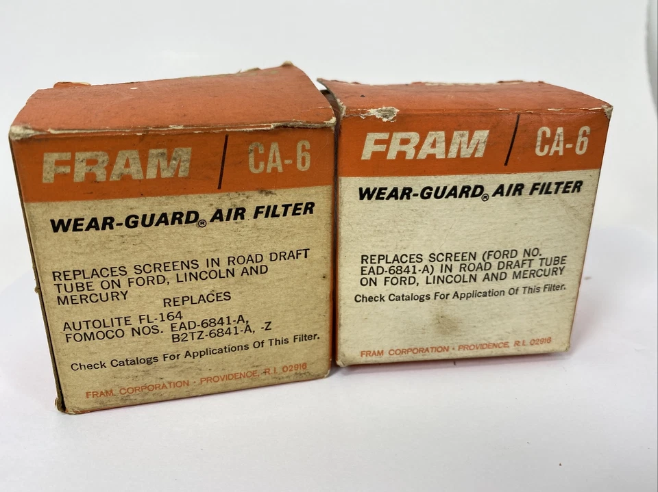 Filtro de aire del cárter FRAM CA-6 1952-59 Ford Lincoln Mercury nuevo de stock con junta Foto 3 de 4