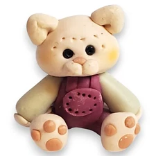 Suzi Skoglund Clay Kitty Figurine Handmade Polymer  Kitschy Cat Miniature