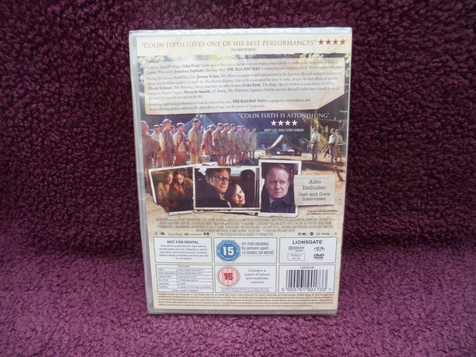 The Railway Man DVD (2013) Colin Firth, Nicole Kidman, Jeremy Irvine, Sealed. - Image 2 of 2