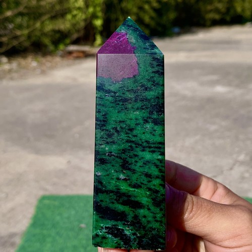 292G Restoration of Natural Red Green Treasure Crystal Obelisk Specimen