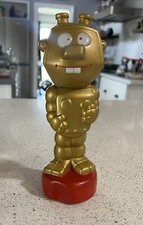 Astrosniks Robo Gold Figure Plastic Bubble Bath Shape Bottle Vintage 1984 Bully