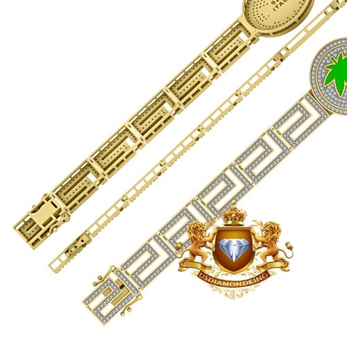 Real VVS1/D 9.37 Ct. Moissanite Weed Marijuana Cannabis Leaf Plant Link Bracelet - 第 7/12 張圖片