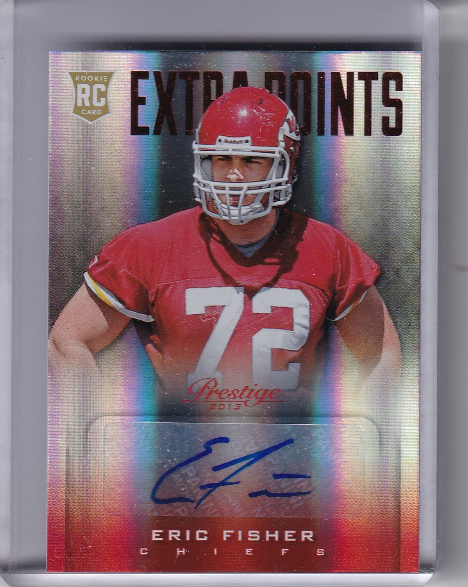 2013 PANINI PRESTIGE #211 ERIC FISHER AUTOGRAPH ROOKIE KANSAS CITY CHIEFS A260