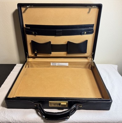 Vintage Black Hartmann Briefcase, Belting Leather Great Patina Great Condition!