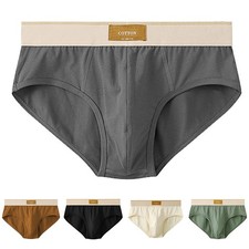 Stylish Men's Brief Underwear Breathable Colorblock Cotton High Elasticity