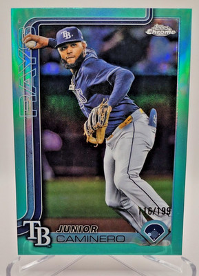 2025 Topps Chrome Update - Junior Caminero #USC-109 Aqua Refractor /199 Rays 