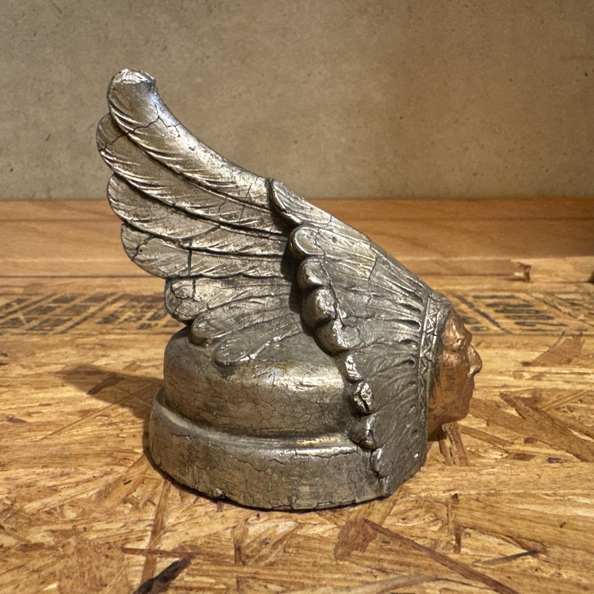 1926 Pontiac Indian Head Chief Radiator Cap Hood Ornament Mascot