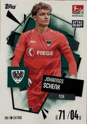 Topps Match Attax BUNDESLIGA 2025/26 NR. 295 Johannes Schenk