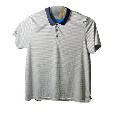 Adidas Active Wear Polo Mens Size 2XL Stripped White
