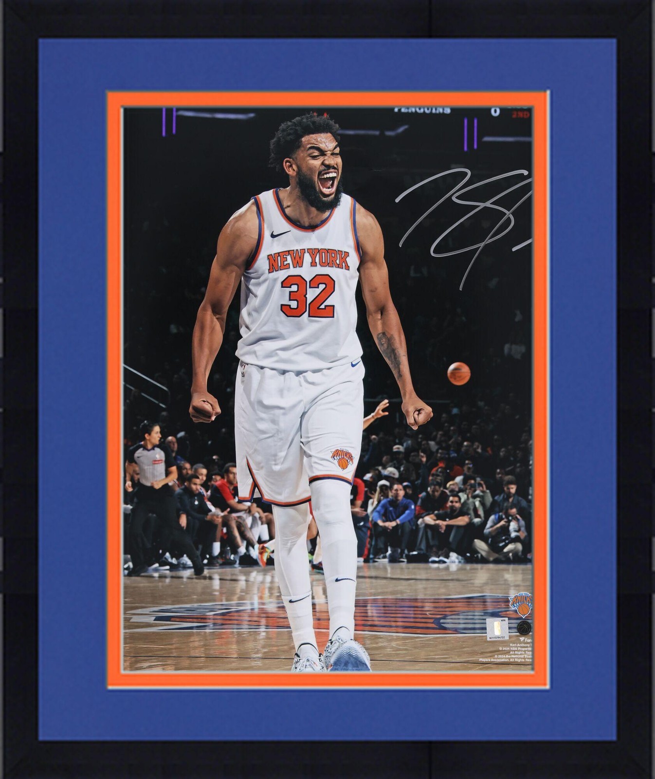 Karl-Anthony Towns Autographed Signed New York Knicks Framed 16" x 20" Scream Photograph 