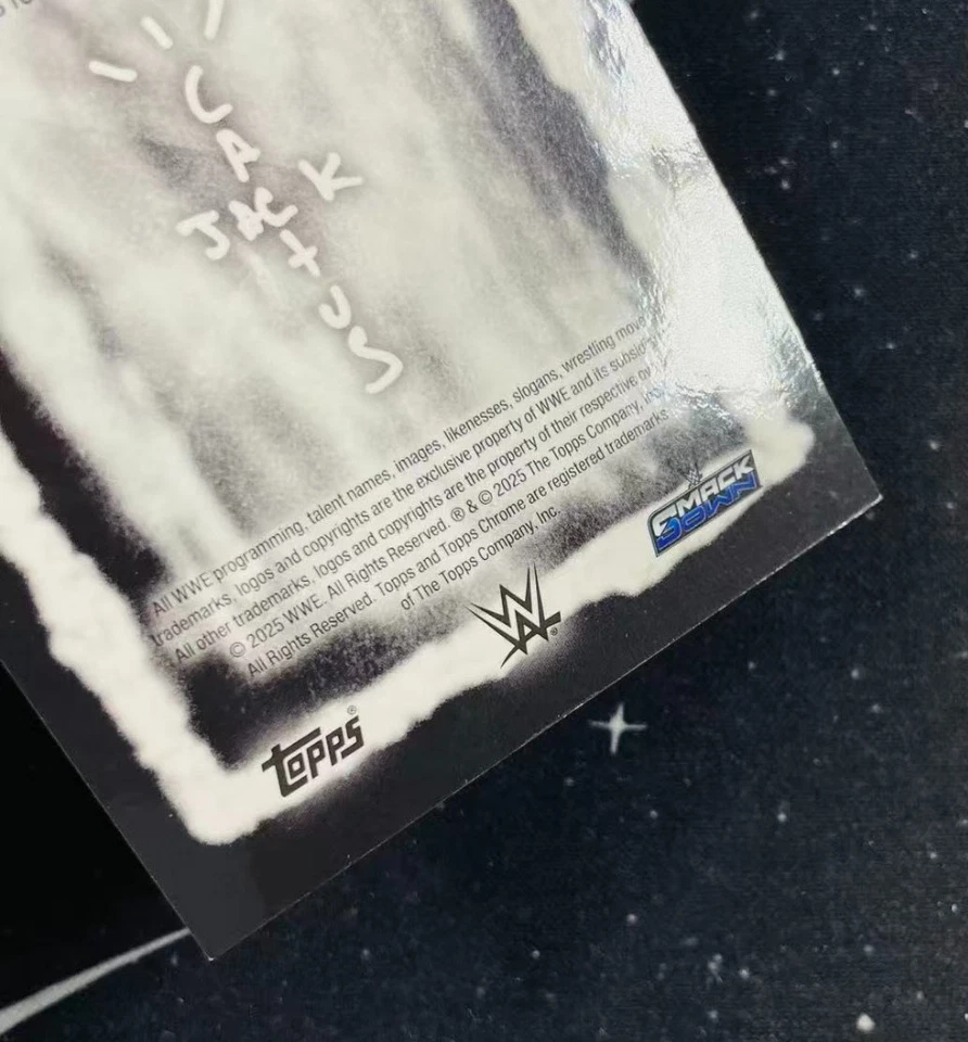 2025 Topps Chrome WWE X Cactus Jack Alex Shelley Festiva Fury Orange #11/25 - Image 4 of 4