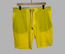 Greyson Indian Wells Board Swim Shorts Blaze Yellow Men's Size 34 New With Tags