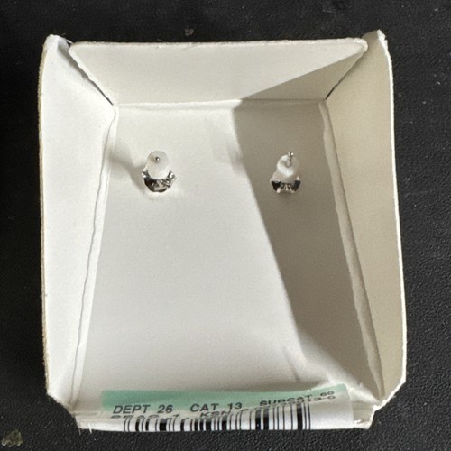 Emerald Cut Lab Created Pink Ruby Earrings Stone Accent Sterling Silver New GLOW - Picture 4 of 8