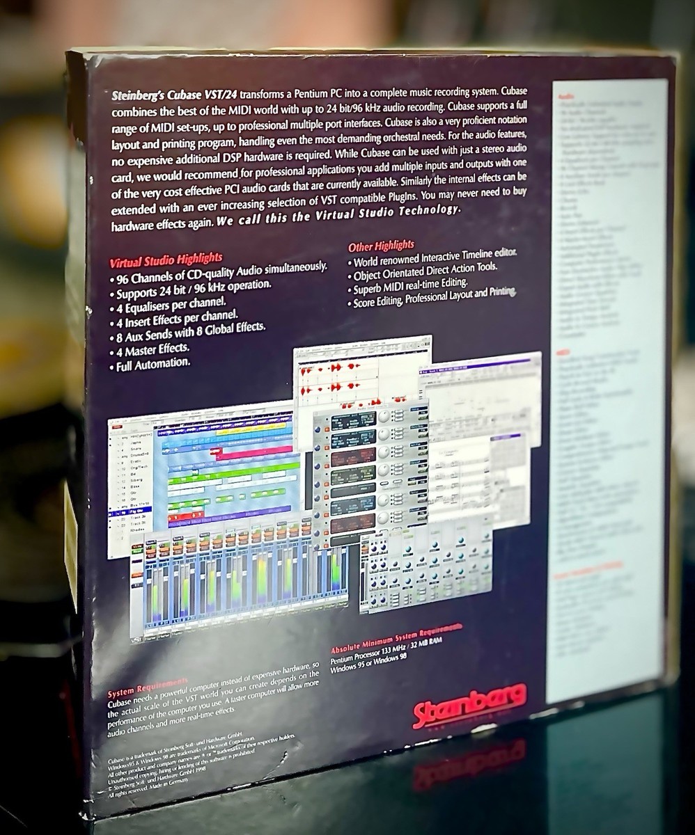 Cubase VST/24 • 3.6 Studio Recording Software DAW Complete In Big