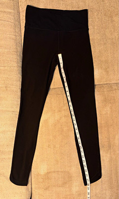 Athleta Elation Crossover Rib 7/8 Tight Leggings Black Women s M High Rise