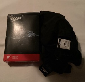 NWT Speedo Classic Black Swimsuit FL 8002406001 Eco Solid Super Pro Sz 10/36 New
