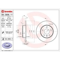 Bremsscheibe Brembo 08.C656.11, Hinten, Voll, 1 StüCk
