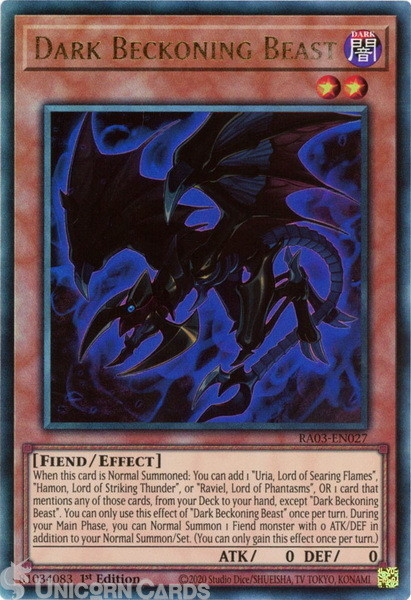 RA03-EN027 Dark Beckoning Beast : Ultimate Rare 1st Edition YuGiOh Card