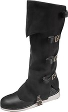 Medieval Pirate Steampunk Viking Black Boot Covers Mens Chukka Footwear