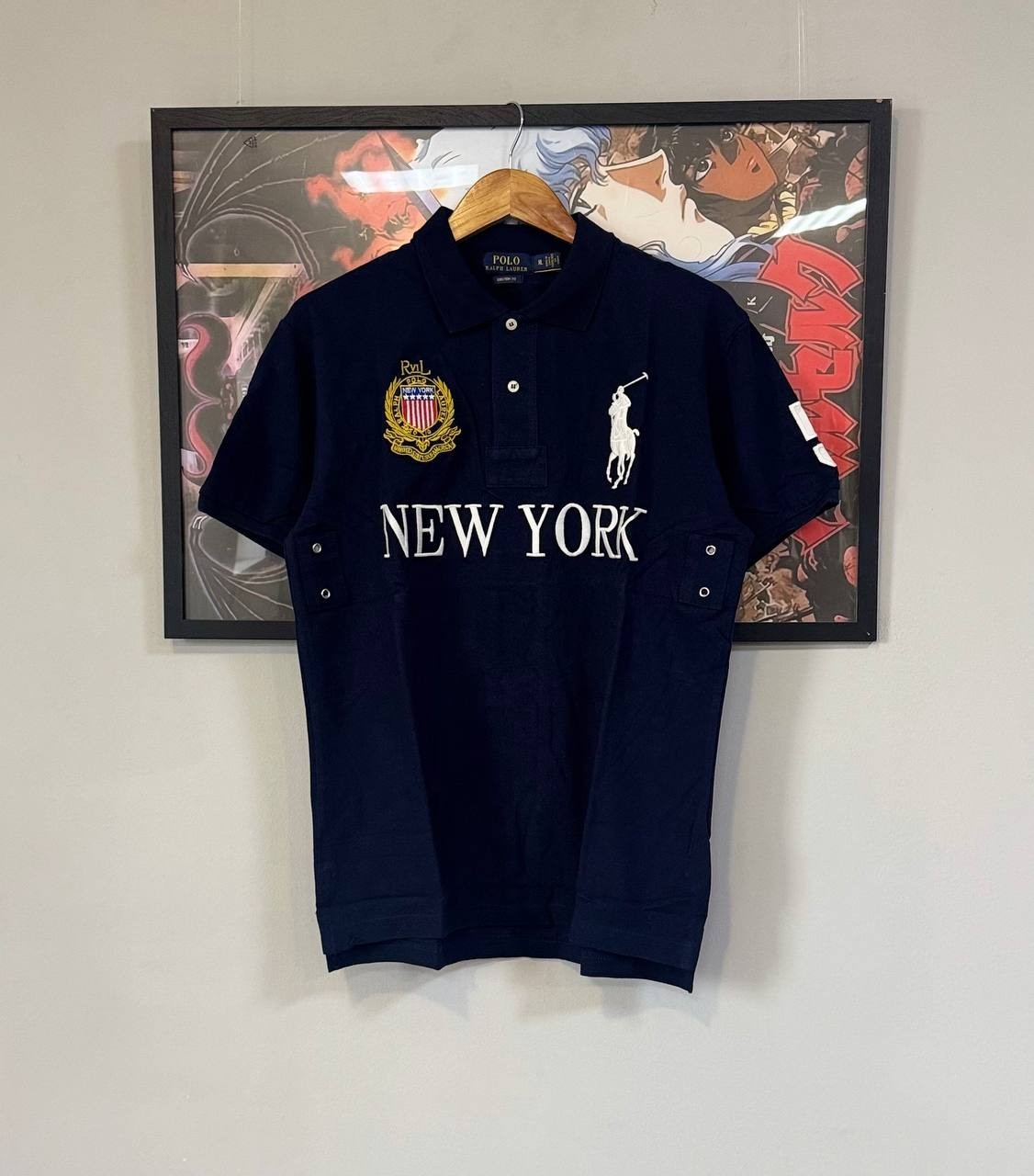 Vintage Polo Ralph Lauren Shirt Blue New York Size L