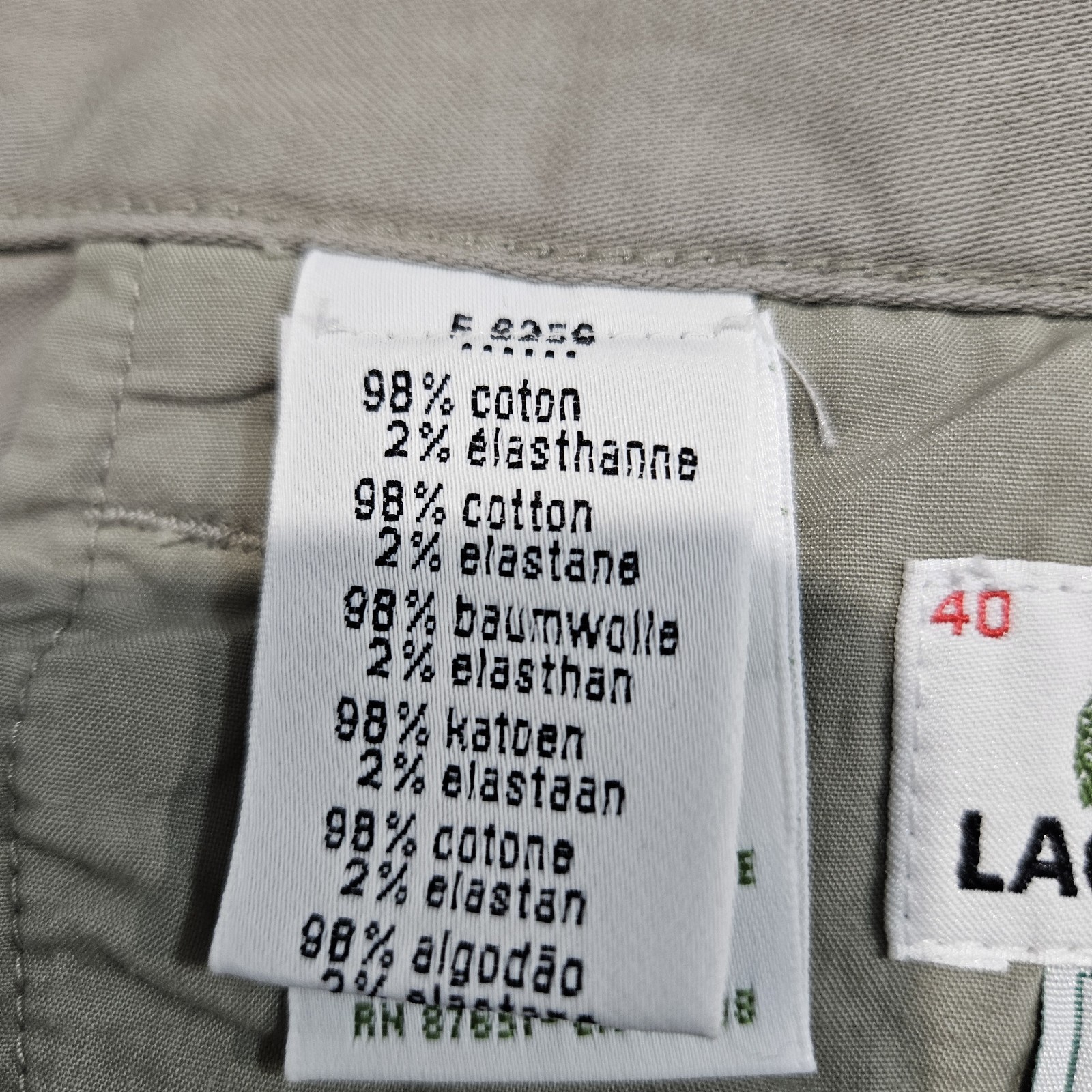 Lacoste Beige Chino Pants W30 L33 Slim Fit Cotton Stretch Zip Fly  thumbnail 13