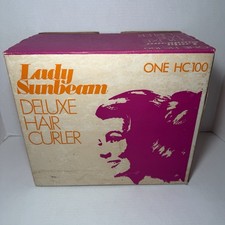 Vintage 1960s Lady Sunbeam Deluxe Hair Curlers Rollers In Box Retro One HC100