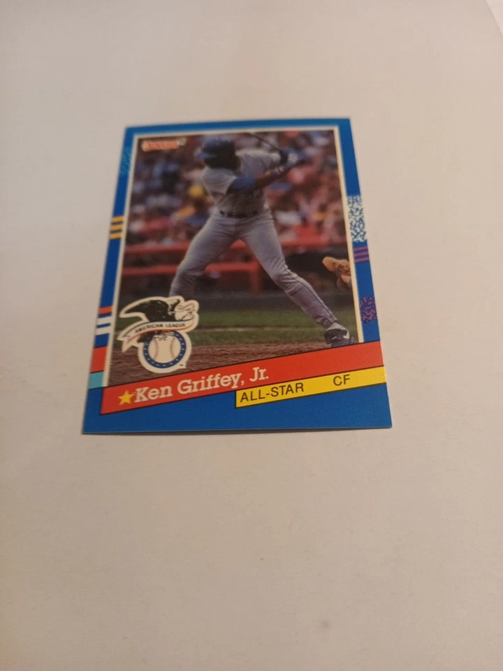 Hoja Donruss Ken Griffey Jr #49 1990 3 rayas amarillas a la izquierda Foto 2 de 4
