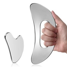 Gua Sha Facial Tool Set   Large Stainless Steel Guasha Tool for Lymphatic