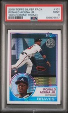 2018 Topps Chrome Silver Pack Ronald Acuna Jr 1983 RookieRefractor RC PSA 9 #101