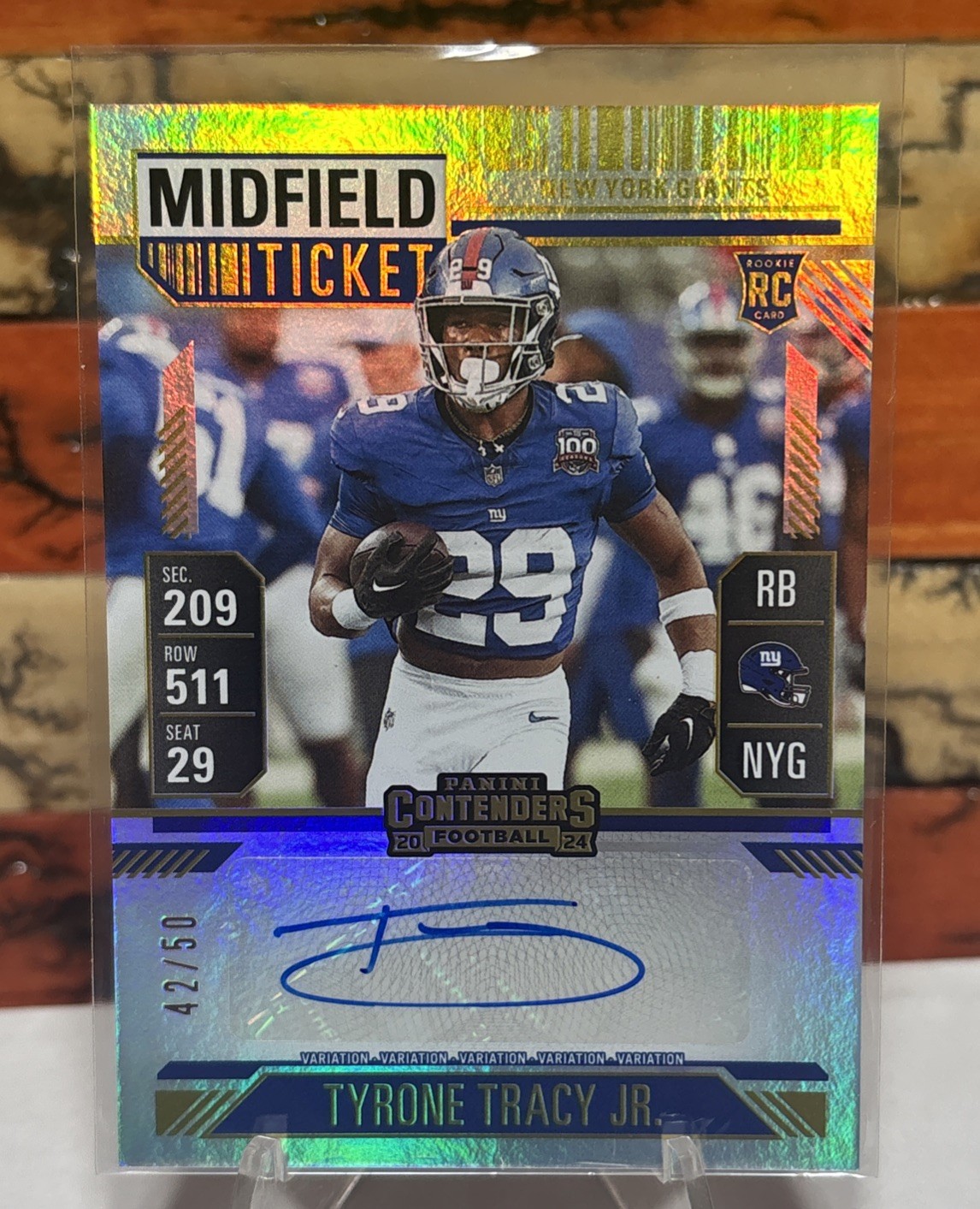 2024 Panini Contenders Midfield Ticket Tyrone Tracy Jr. Rookie Auto /50 #179