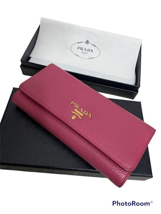 Prada Pink Long Leather Wallet in Excellent Preowned Condition  