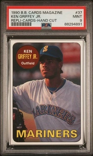 1990 Baseball Cards Magazine #37 Ken Griffey Jr. Repli-Cards Hand Cut PSA 9 MINT