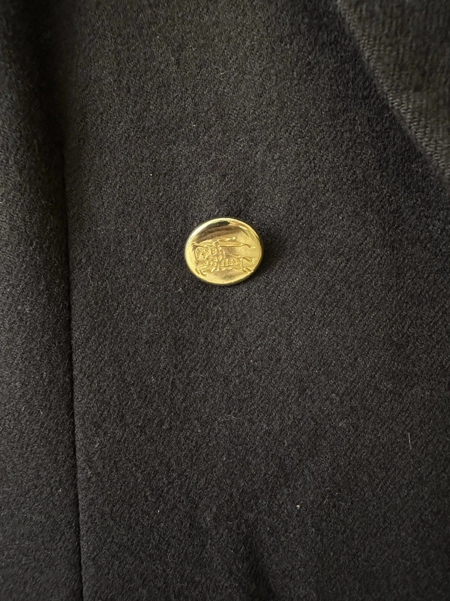 Abrigo Blazer Para Mujer Burberry De Colección Sólido Azul Marino Latón Botón Chaqueta