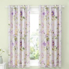 Eyelet Curtains Polycotton Flourette by D & D in Lilac