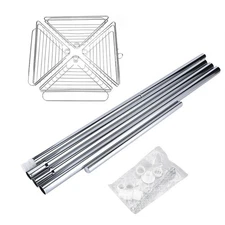 Bathroom Corner Metal Tension Pole 4-Tier Adjustable Storage Basket Rack