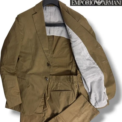 Costume Emporio Armani noir étiquette F LINE coton olive 50 en bon état - Photo 1/4