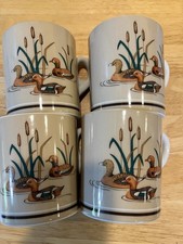 4 Wood Ducks by Andre Richard Coffee Shave Tea Mug Cup Ceramic 12 oz Japan